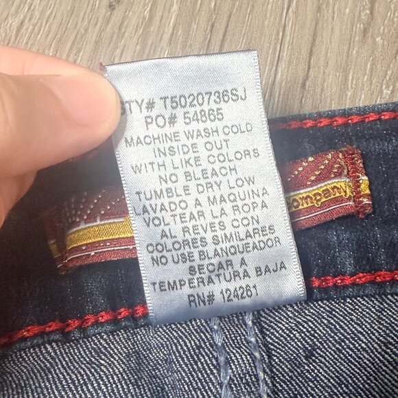 2 BW/U Dark Wash Skinny Jeans Contrast Stitch Stretch Low Rise Size 9 - Picture 8 of 11